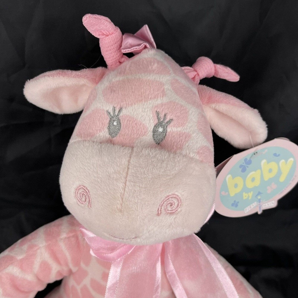 First And Main Jingles Pink Giraffe Baby Plush Rattle Stuffed Toy Soft Eye #2765 - Picture 5 of 12